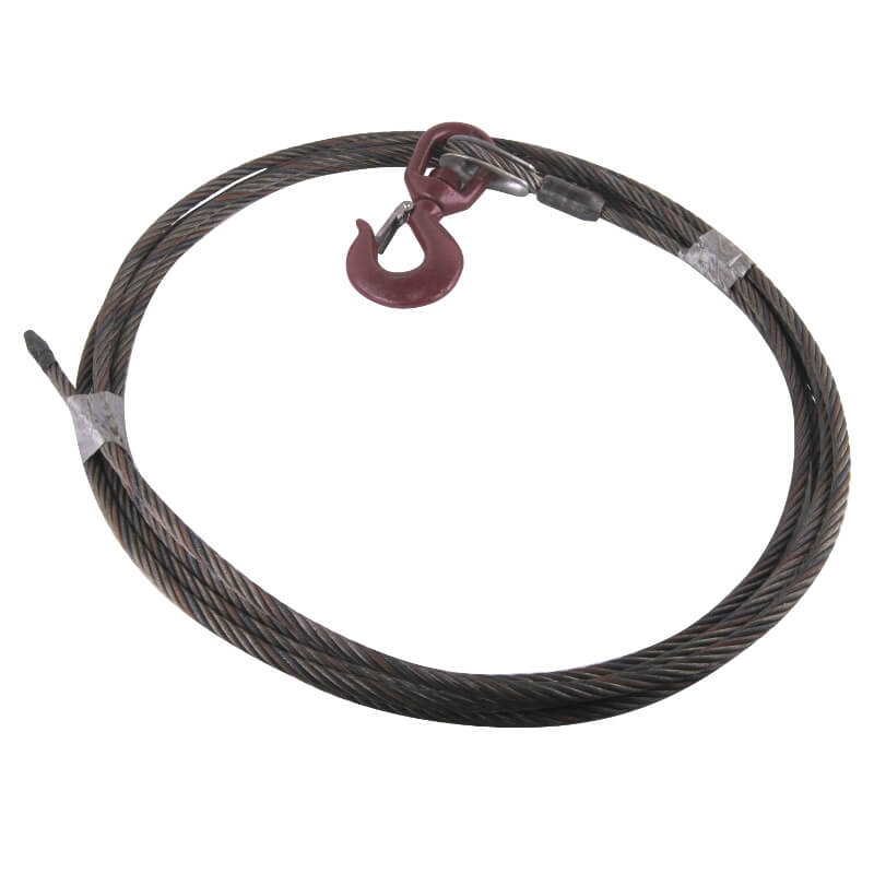 Drum winch cable assy, 3T Swivel Hook